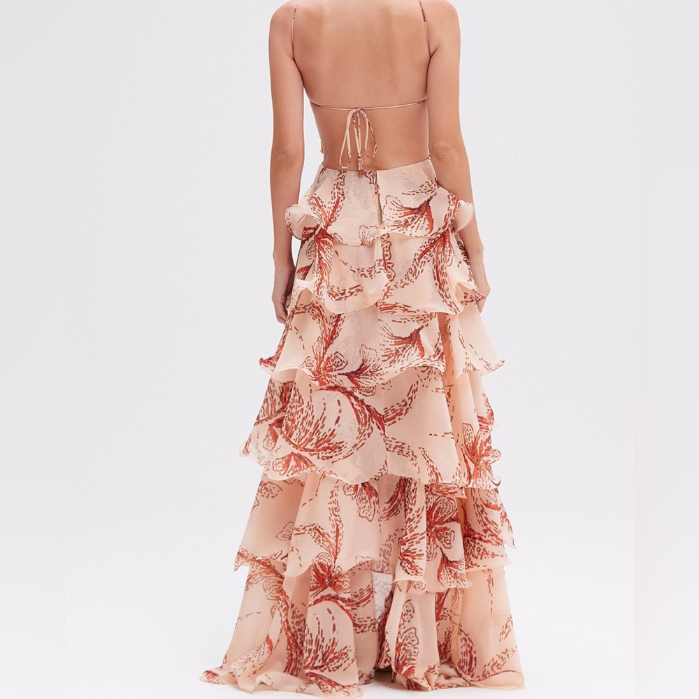 PatBO Sunset Butterfly Maxi Dress in beige - Picture 3 of 10